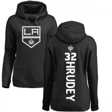 NHL Women's Adidas Los Angeles Kings #32 Kelly Hrudey Black Backer Pullover Hoodie