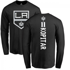 NHL Adidas Los Angeles Kings #11 Anze Kopitar Black Backer Long Sleeve T-Shirt