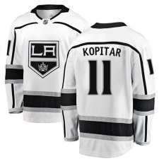 Youth Los Angeles Kings #11 Anze Kopitar Authentic White Away Fanatics Branded Breakaway NHL Jersey