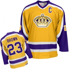 Men's Reebok Los Angeles Kings #23 Dustin Brown Premier Gold NHL Jersey