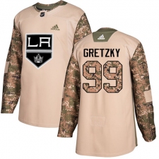 Youth Adidas Los Angeles Kings #99 Wayne Gretzky Authentic Camo Veterans Day Practice NHL Jersey