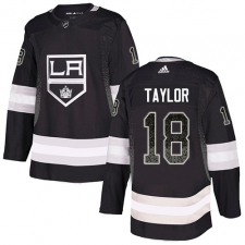 Men's Adidas Los Angeles Kings #18 Dave Taylor Authentic Black Drift Fashion NHL Jersey