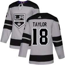 Men's Adidas Los Angeles Kings #18 Dave Taylor Premier Gray Alternate NHL Jersey
