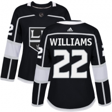 Women's Adidas Los Angeles Kings #22 Tiger Williams Authentic Black Home NHL Jersey