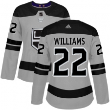 Women's Adidas Los Angeles Kings #22 Tiger Williams Authentic Gray Alternate NHL Jersey