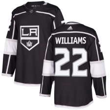 Youth Adidas Los Angeles Kings #22 Tiger Williams Authentic Black Home NHL Jersey