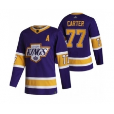 Men's Los Angeles Kings #77 Jeff Carter Black 2020-21 Reverse Retro Alternate Hockey Jersey