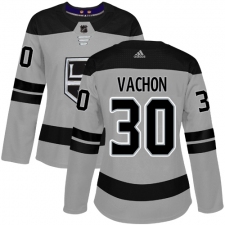 Women's Adidas Los Angeles Kings #30 Rogie Vachon Authentic Gray Alternate NHL Jersey