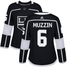 Women's Adidas Los Angeles Kings #6 Jake Muzzin Authentic Black Home NHL Jersey