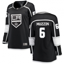 Women's Los Angeles Kings #6 Jake Muzzin Authentic Black Home Fanatics Branded Breakaway NHL Jersey