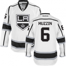 Women's Reebok Los Angeles Kings #6 Jake Muzzin Authentic White Away NHL Jersey