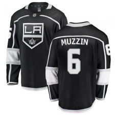 Youth Los Angeles Kings #6 Jake Muzzin Authentic Black Home Fanatics Branded Breakaway NHL Jersey