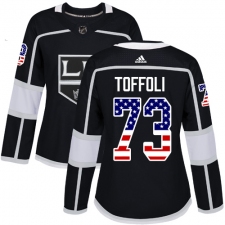 Women's Adidas Los Angeles Kings #73 Tyler Toffoli Authentic Black USA Flag Fashion NHL Jersey