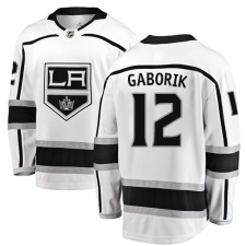 Men's Los Angeles Kings #12 Marian Gaborik Authentic White Away Fanatics Branded Breakaway NHL Jersey