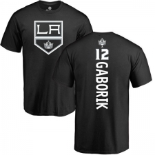 NHL Adidas Los Angeles Kings #12 Marian Gaborik Black Backer T-Shirt
