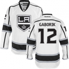 Youth Reebok Los Angeles Kings #12 Marian Gaborik Authentic White Away NHL Jersey