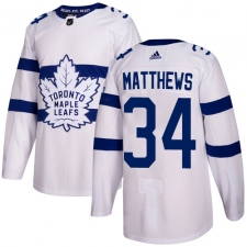 Men's Adidas Toronto Maple Leafs #34 Auston Matthews Authentic White 2018 Stadium Series NHL Jersey