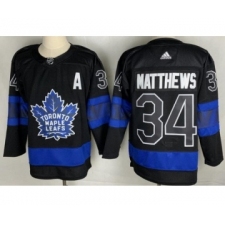 Men's Toronto Maple Leafs #34 Auston Matthews Black X Drew House Inside Out Stitched Jersey