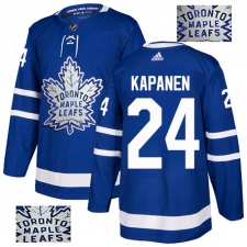 Men's Adidas Toronto Maple Leafs #24 Kasperi Kapanen Authentic Royal Blue Fashion Gold NHL Jersey