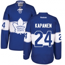 Men's Reebok Toronto Maple Leafs #24 Kasperi Kapanen Premier Royal Blue 2017 Centennial Classic NHL Jersey