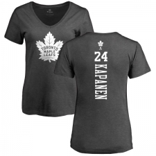 NHL Women's Adidas Toronto Maple Leafs #24 Kasperi Kapanen Charcoal One Color Backer T-Shirt