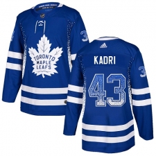 Men's Adidas Toronto Maple Leafs #43 Nazem Kadri Authentic Blue Drift Fashion NHL Jersey