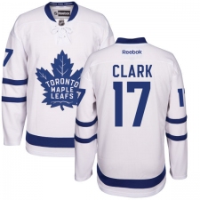 Men's Reebok Toronto Maple Leafs #17 Wendel Clark Authentic White Away NHL Jersey