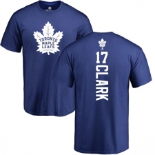 NHL Adidas Toronto Maple Leafs #17 Wendel Clark Royal Blue Backer T-Shirt