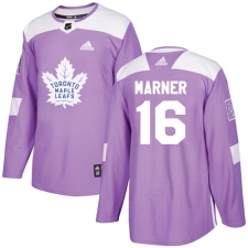 Men's Adidas Toronto Maple Leafs #16 Mitchell Marner Authentic Purple Fights Cancer Practice NHL Jersey