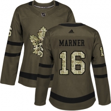 Women's Adidas Toronto Maple Leafs #16 Mitchell Marner Authentic Green Salute to Service NHL Jersey