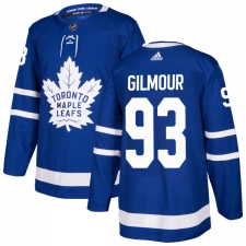 Men's Adidas Toronto Maple Leafs #93 Doug Gilmour Authentic Royal Blue Home NHL Jersey