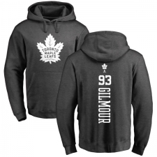 NHL Adidas Toronto Maple Leafs #93 Doug Gilmour Charcoal One Color Backer Pullover Hoodie