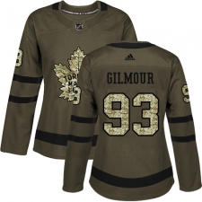 Women's Adidas Toronto Maple Leafs #93 Doug Gilmour Authentic Green Salute to Service NHL Jersey