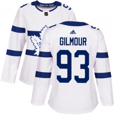 Women's Adidas Toronto Maple Leafs #93 Doug Gilmour Authentic White 2018 Stadium Series NHL Jersey