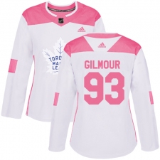 Women's Adidas Toronto Maple Leafs #93 Doug Gilmour Authentic White/Pink Fashion NHL Jersey