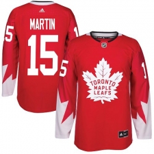 Men's Reebok Toronto Maple Leafs #15 Matt Martin Premier Red Alternate NHL Jersey