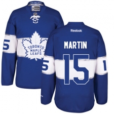 Men's Reebok Toronto Maple Leafs #15 Matt Martin Premier Royal Blue 2017 Centennial Classic NHL Jersey