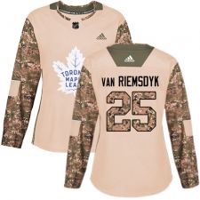 Women's Adidas Toronto Maple Leafs #25 James Van Riemsdyk Authentic Camo Veterans Day Practice NHL Jersey