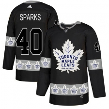 Men's Adidas Toronto Maple Leafs #40 Garret Sparks Authentic Black Team Logo Fashion NHL Jersey