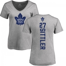 NHL Women's Adidas Toronto Maple Leafs #27 Darryl Sittler Ash Backer T-Shirt