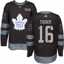 Men's Adidas Toronto Maple Leafs #16 Darcy Tucker Authentic Black 1917-2017 100th Anniversary NHL Jersey
