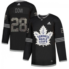 Men's Adidas Toronto Maple Leafs #28 Tie Domi Black Authentic Classic Stitched NHL Jersey