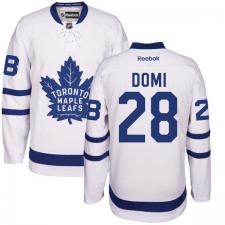 Youth Reebok Toronto Maple Leafs #28 Tie Domi Authentic White Away NHL Jersey