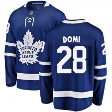 Youth Toronto Maple Leafs #28 Tie Domi Fanatics Branded Royal Blue Home Breakaway NHL Jersey