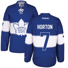 Men's Reebok Toronto Maple Leafs #7 Tim Horton Authentic Royal Blue 2017 Centennial Classic NHL Jersey