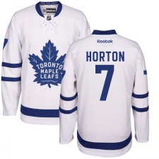 Men's Reebok Toronto Maple Leafs #7 Tim Horton Authentic White Away NHL Jersey