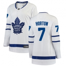 Women's Toronto Maple Leafs #7 Tim Horton Authentic White Away Fanatics Branded Breakaway NHL Jersey