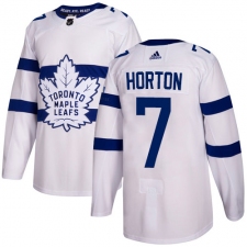 Youth Adidas Toronto Maple Leafs #7 Tim Horton Authentic White 2018 Stadium Series NHL Jersey