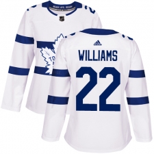 Women's Adidas Toronto Maple Leafs #22 Tiger Williams Authentic White 2018 Stadium Series NHL Jersey