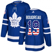 Youth Adidas Toronto Maple Leafs #19 Bruce Boudreau Authentic Royal Blue USA Flag Fashion NHL Jersey